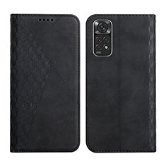 Handytasche Stand Schutzhülle Flip Leder Hülle Y02X für Xiaomi Redmi Note 11 4G (2022) Schwarz