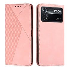 Handytasche Stand Schutzhülle Flip Leder Hülle Y02X für Xiaomi Redmi Note 11E Pro 5G Rosegold