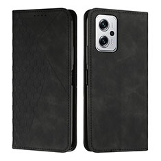 Handytasche Stand Schutzhülle Flip Leder Hülle Y02X für Xiaomi Redmi Note 11T Pro+ Plus 5G Schwarz