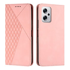 Handytasche Stand Schutzhülle Flip Leder Hülle Y02X für Xiaomi Redmi Note 12T Pro 5G Rosegold