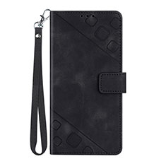 Handytasche Stand Schutzhülle Flip Leder Hülle Y03B für Huawei Enjoy 50 Schwarz