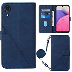 Handytasche Stand Schutzhülle Flip Leder Hülle Y03B für Samsung Galaxy A03 Core Blau