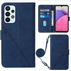 Handytasche Stand Schutzhülle Flip Leder Hülle Y03B für Samsung Galaxy A23 4G Blau