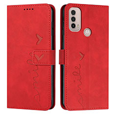 Handytasche Stand Schutzhülle Flip Leder Hülle Y03X für Motorola Moto E20 Rot