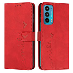 Handytasche Stand Schutzhülle Flip Leder Hülle Y03X für Motorola Moto Edge 20 5G Rot