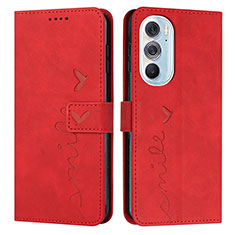 Handytasche Stand Schutzhülle Flip Leder Hülle Y03X für Motorola Moto Edge 30 Pro 5G Rot