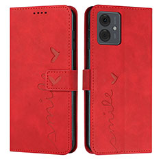 Handytasche Stand Schutzhülle Flip Leder Hülle Y03X für Motorola Moto G14 Rot