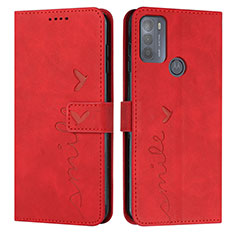 Handytasche Stand Schutzhülle Flip Leder Hülle Y03X für Motorola Moto G50 Rot