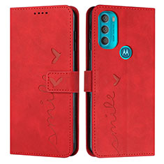 Handytasche Stand Schutzhülle Flip Leder Hülle Y03X für Motorola Moto G71 5G Rot