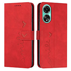 Handytasche Stand Schutzhülle Flip Leder Hülle Y03X für Oppo A18 Rot