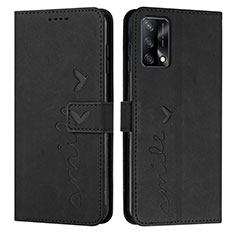 Handytasche Stand Schutzhülle Flip Leder Hülle Y03X für Oppo A74 4G Schwarz