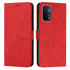 Handytasche Stand Schutzhülle Flip Leder Hülle Y03X für Oppo A74 5G Rot