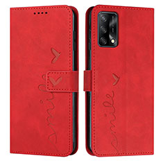 Handytasche Stand Schutzhülle Flip Leder Hülle Y03X für Oppo F19 Rot