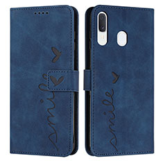 Handytasche Stand Schutzhülle Flip Leder Hülle Y03X für Samsung Galaxy A30 Blau