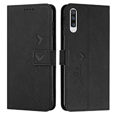 Handytasche Stand Schutzhülle Flip Leder Hülle Y03X für Samsung Galaxy A50 Schwarz