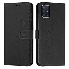 Handytasche Stand Schutzhülle Flip Leder Hülle Y03X für Samsung Galaxy A71 4G A715 Schwarz