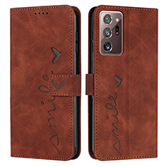 Handytasche Stand Schutzhülle Flip Leder Hülle Y03X für Samsung Galaxy Note 20 Ultra 5G Braun