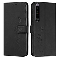 Handytasche Stand Schutzhülle Flip Leder Hülle Y03X für Sony Xperia 1 IV Schwarz