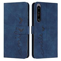 Handytasche Stand Schutzhülle Flip Leder Hülle Y03X für Sony Xperia 1 IV SO-51C Blau