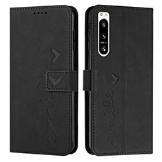 Handytasche Stand Schutzhülle Flip Leder Hülle Y03X für Sony Xperia 5 IV Schwarz