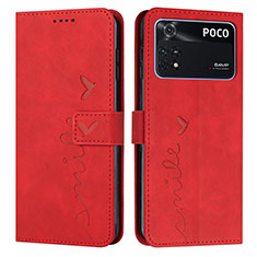 Handytasche Stand Schutzhülle Flip Leder Hülle Y03X für Xiaomi Poco M4 Pro 4G Rot