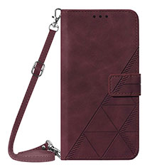 Handytasche Stand Schutzhülle Flip Leder Hülle Y04B für Samsung Galaxy F12 Fuchsie