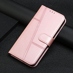 Handytasche Stand Schutzhülle Flip Leder Hülle Y04X für Motorola Moto E22 Rosegold