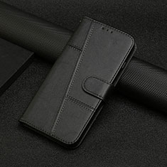 Handytasche Stand Schutzhülle Flip Leder Hülle Y04X für Motorola Moto E22 Schwarz