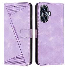 Handytasche Stand Schutzhülle Flip Leder Hülle Y04X für Realme C55 Violett