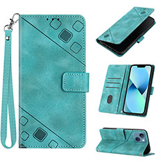 Handytasche Stand Schutzhülle Flip Leder Hülle Y06B für Apple iPhone 13 Cyan