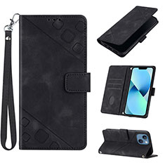 Handytasche Stand Schutzhülle Flip Leder Hülle Y06B für Apple iPhone 14 Plus Schwarz