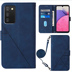 Handytasche Stand Schutzhülle Flip Leder Hülle Y07B für Samsung Galaxy A03s Blau