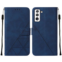 Handytasche Stand Schutzhülle Flip Leder Hülle Y07B für Samsung Galaxy S21 Plus 5G Blau