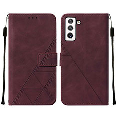 Handytasche Stand Schutzhülle Flip Leder Hülle Y07B für Samsung Galaxy S21 Plus 5G Rot