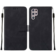 Handytasche Stand Schutzhülle Flip Leder Hülle Y07B für Samsung Galaxy S23 Ultra 5G Schwarz