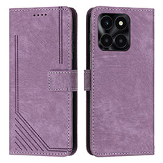 Handytasche Stand Schutzhülle Flip Leder Hülle Y07X für Huawei Honor X6a Violett