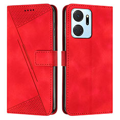 Handytasche Stand Schutzhülle Flip Leder Hülle Y07X für Huawei Honor X7a Rot