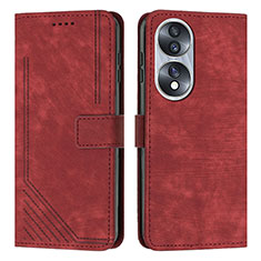 Handytasche Stand Schutzhülle Flip Leder Hülle Y07X für Huawei Honor X7b Rot