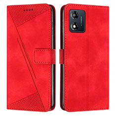 Handytasche Stand Schutzhülle Flip Leder Hülle Y07X für Motorola Moto E13 Rot