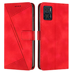 Handytasche Stand Schutzhülle Flip Leder Hülle Y07X für Motorola Moto E22i Rot