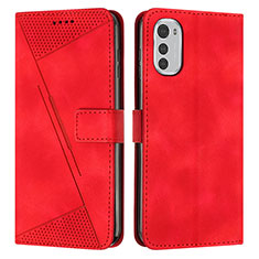 Handytasche Stand Schutzhülle Flip Leder Hülle Y07X für Motorola Moto E32 Rot