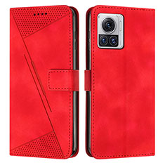 Handytasche Stand Schutzhülle Flip Leder Hülle Y07X für Motorola Moto Edge 30 Ultra 5G Rot