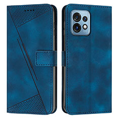 Handytasche Stand Schutzhülle Flip Leder Hülle Y07X für Motorola Moto Edge Plus (2023) 5G Blau