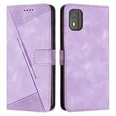 Handytasche Stand Schutzhülle Flip Leder Hülle Y07X für Nokia C02 Violett