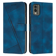 Handytasche Stand Schutzhülle Flip Leder Hülle Y07X für Nokia C32 Blau