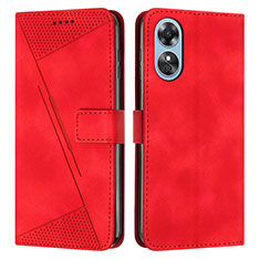 Handytasche Stand Schutzhülle Flip Leder Hülle Y07X für Oppo A17 Rot