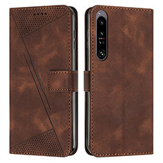 Handytasche Stand Schutzhülle Flip Leder Hülle Y07X für Sony Xperia 1 IV Braun