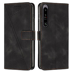 Handytasche Stand Schutzhülle Flip Leder Hülle Y07X für Sony Xperia 1 IV Schwarz