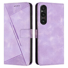 Handytasche Stand Schutzhülle Flip Leder Hülle Y07X für Sony Xperia 1 V Violett