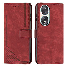 Handytasche Stand Schutzhülle Flip Leder Hülle Y08X für Huawei Honor 90 5G Rot